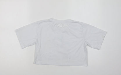 Womens UK Size XS Preworn White Cropped T-Shirt