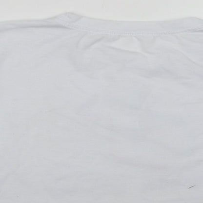 Womens UK Size XS Preworn White Cropped T-Shirt