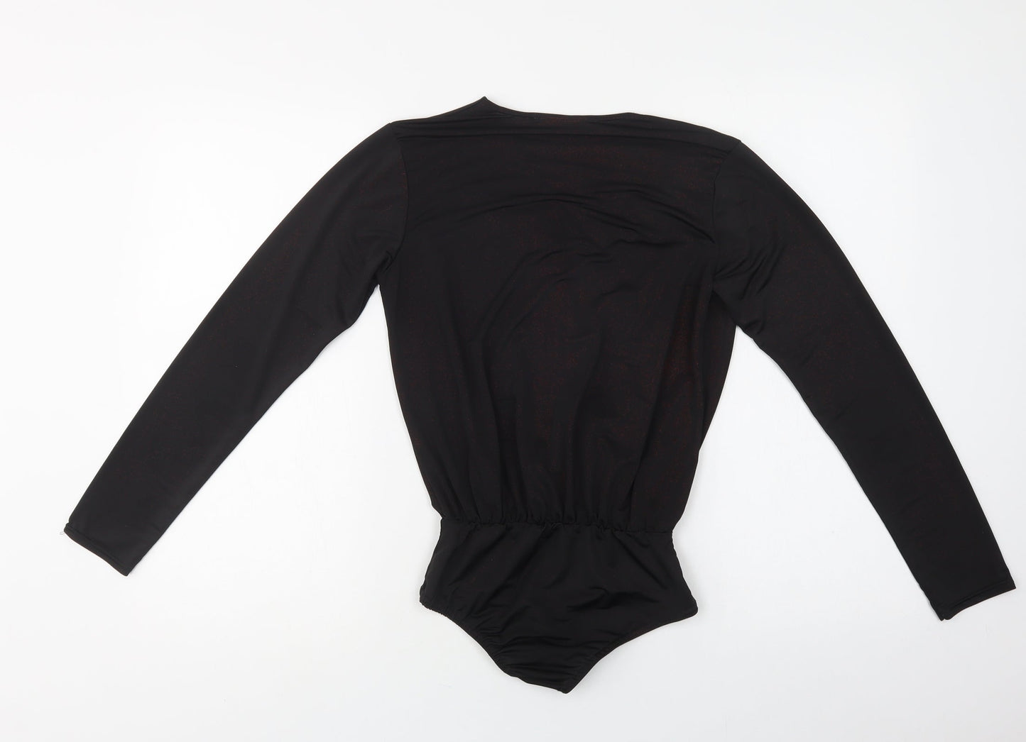 Edge Street Womens Black  Polyester Bodysuit One-Piece Size S  Snap