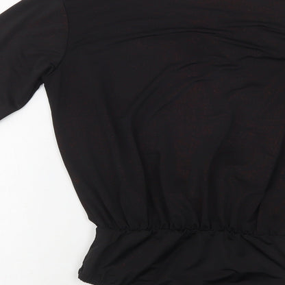 Edge Street Womens Black  Polyester Bodysuit One-Piece Size S  Snap