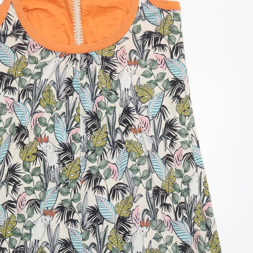 NEXT Womens Multicoloured Floral Cotton Tank Dress  Size 8  Scoop Neck