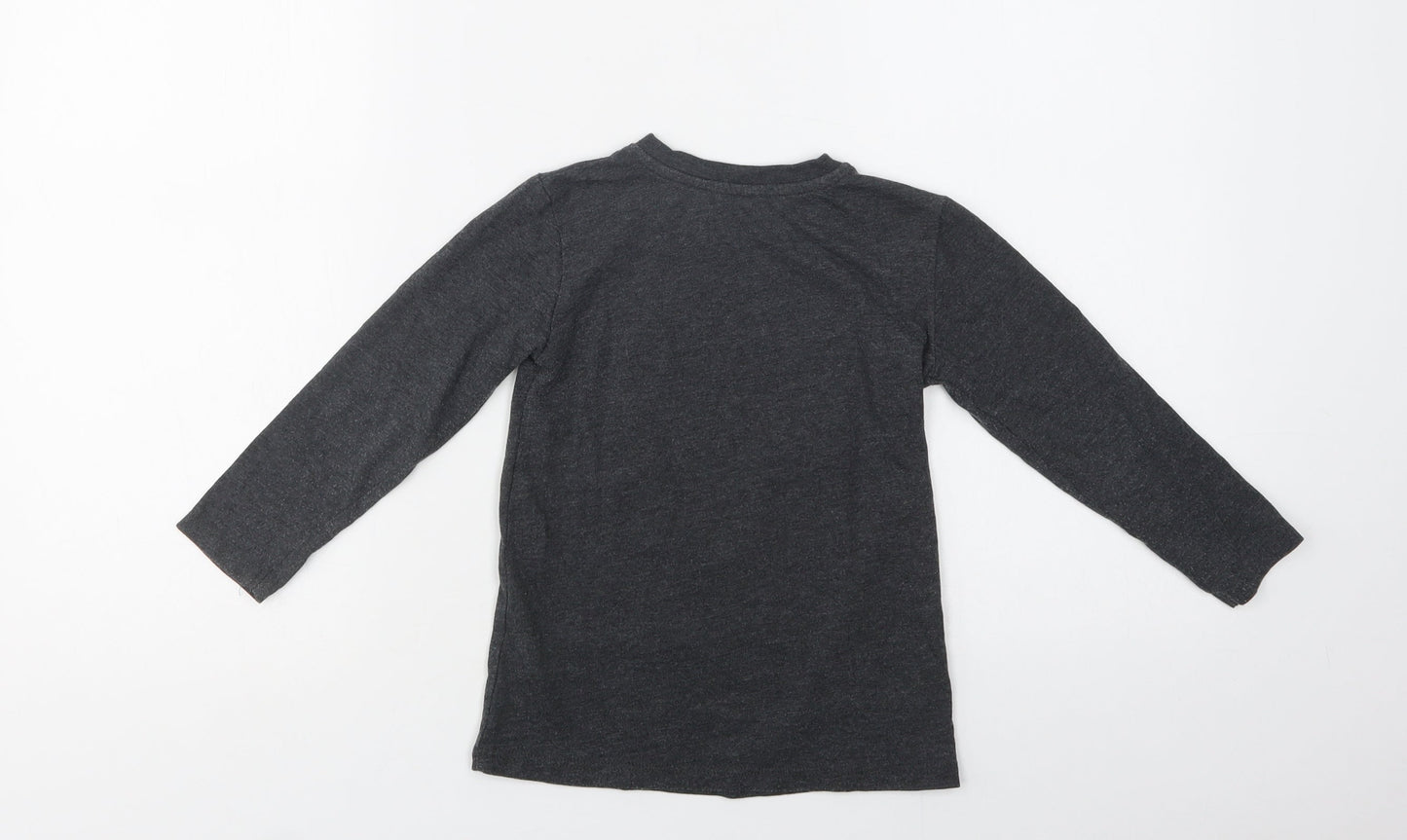 Dunn Boys Grey  Cotton Basic T-Shirt Size 4-5 Years Crew Neck  - Skate