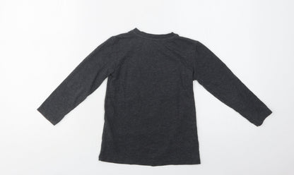 Dunn Boys Grey  Cotton Basic T-Shirt Size 4-5 Years Crew Neck  - Skate