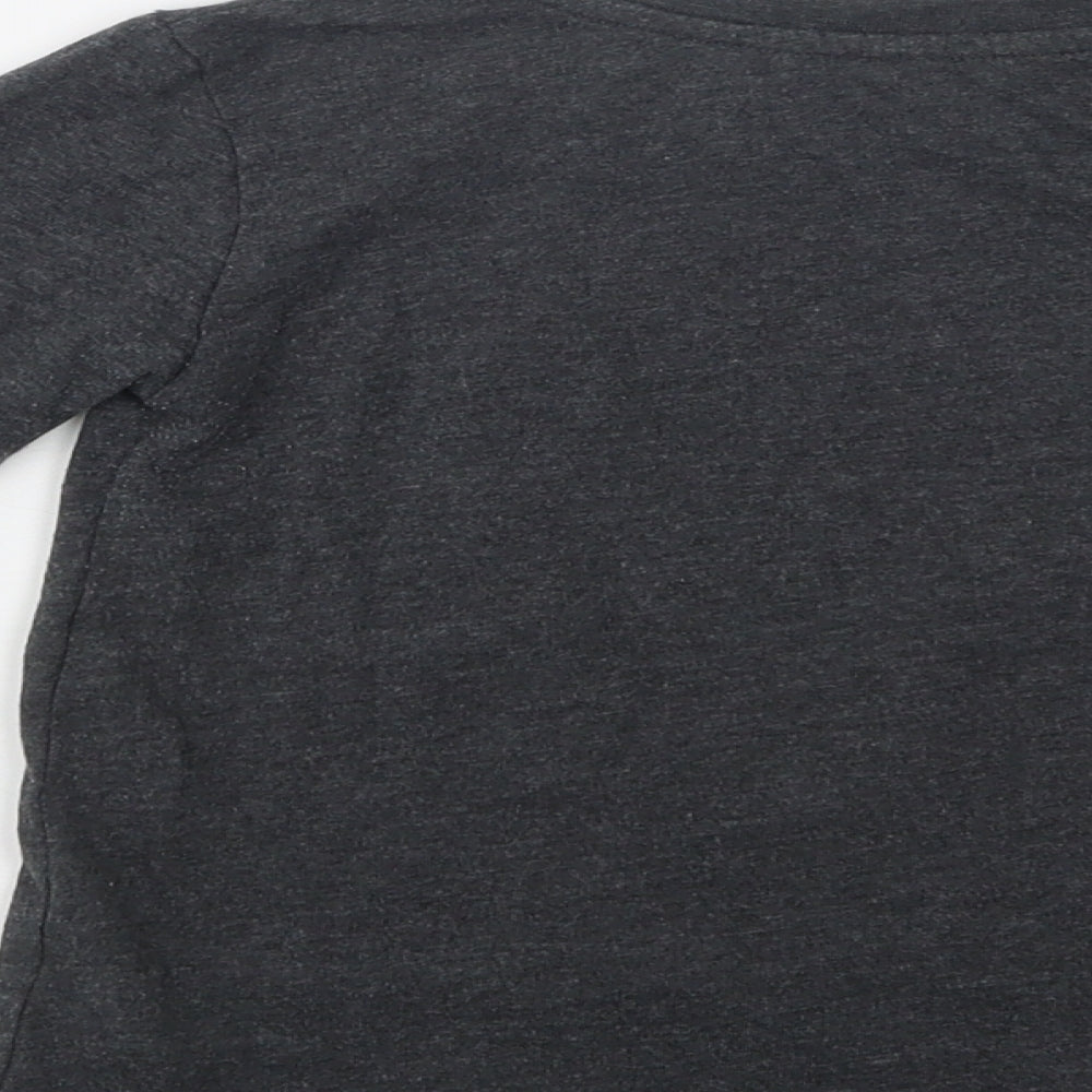 Dunn Boys Grey  Cotton Basic T-Shirt Size 4-5 Years Crew Neck  - Skate