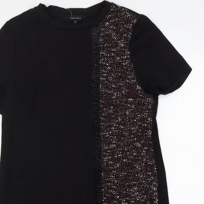 New Look Womens Black  Polyester Jumper Dress  Size 12  Round Neck