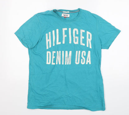 Mens UK Size M Hilfiger Denim Green  T-Shirt