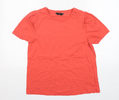 F&F Womens Pink  Cotton Basic T-Shirt Size 14 Round Neck