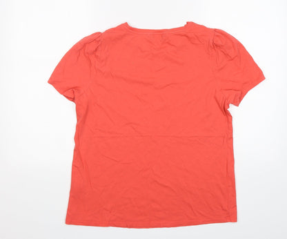 F&F Womens Pink  Cotton Basic T-Shirt Size 14 Round Neck