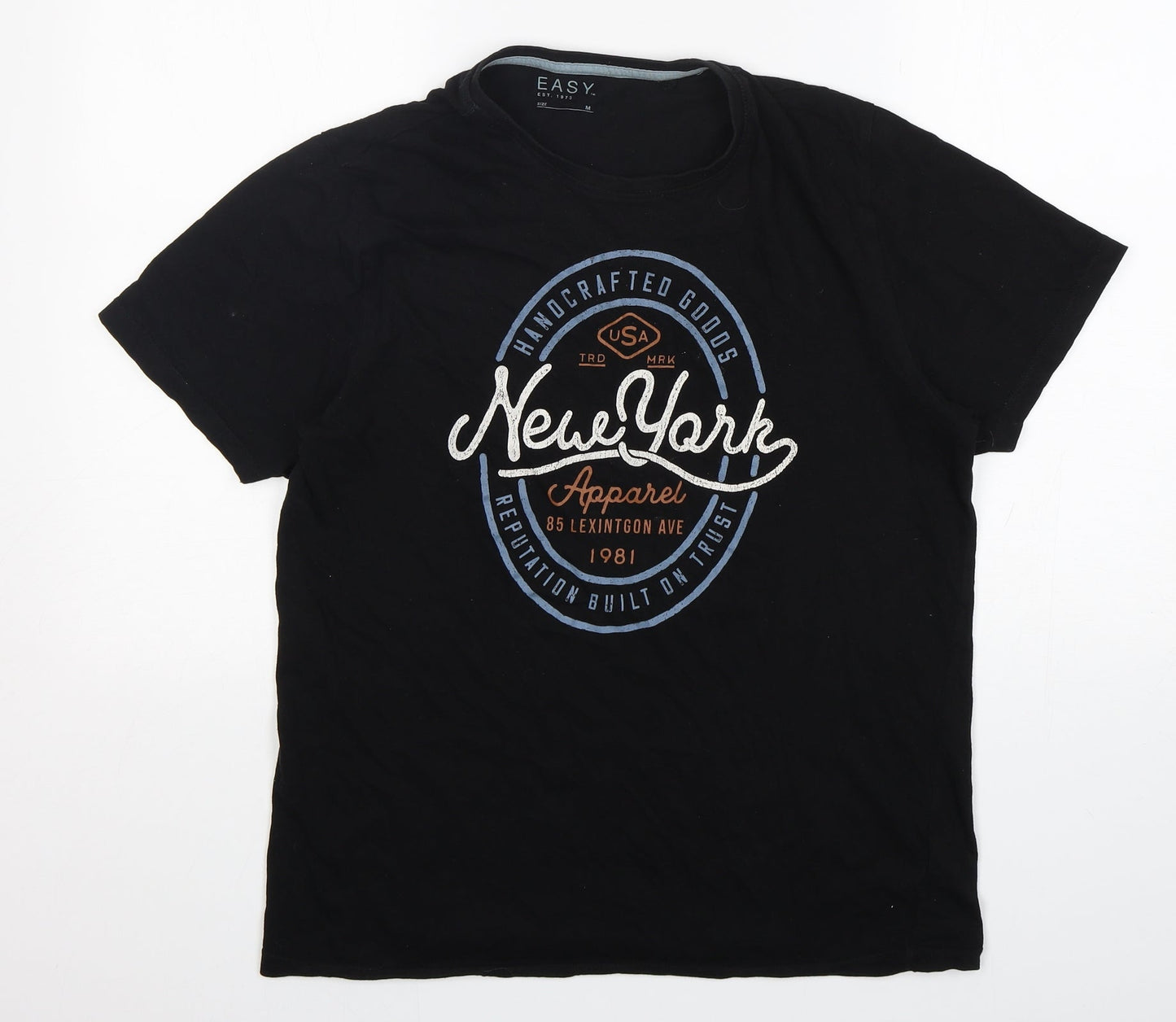 Mens UK Size M Easy Black  T-Shirt