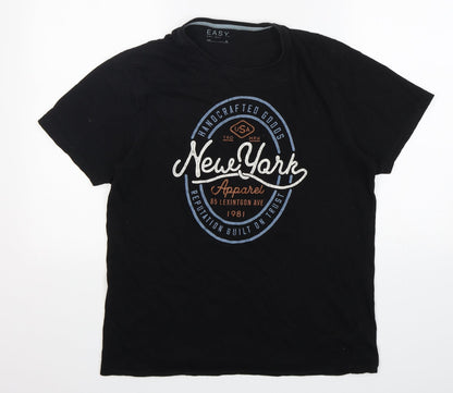 Mens UK Size M Easy Black  T-Shirt