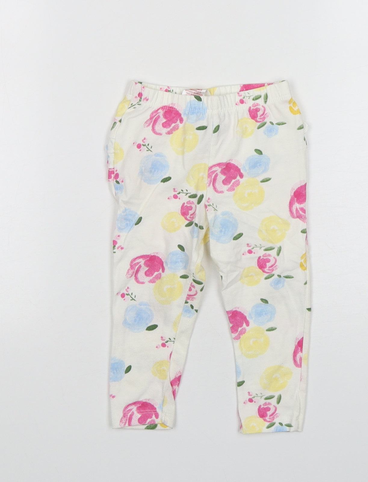 Primark Girls Multicoloured Floral Cotton Sweatpants Trousers Size 12-18 Months
