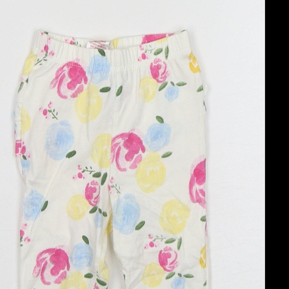 Primark Girls Multicoloured Floral Cotton Sweatpants Trousers Size 12-18 Months
