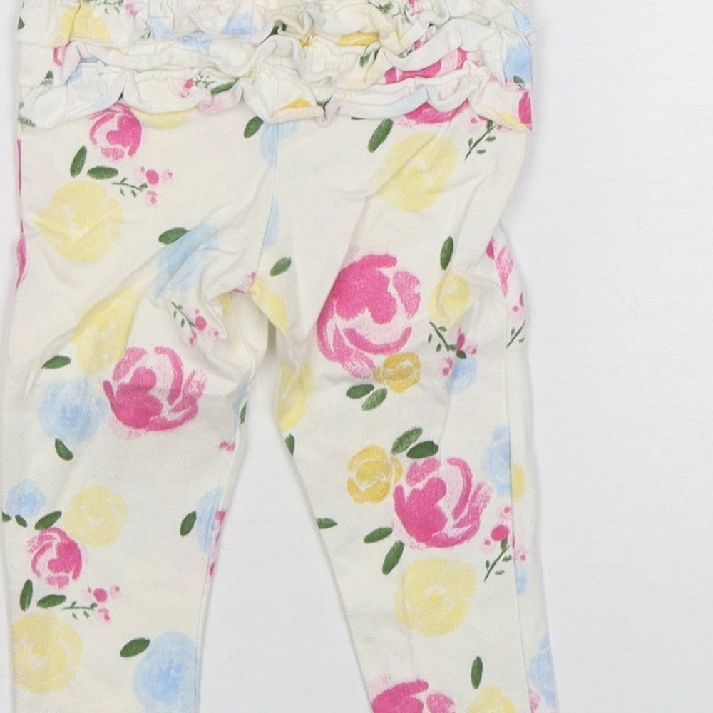 Primark Girls Multicoloured Floral Cotton Sweatpants Trousers Size 12-18 Months