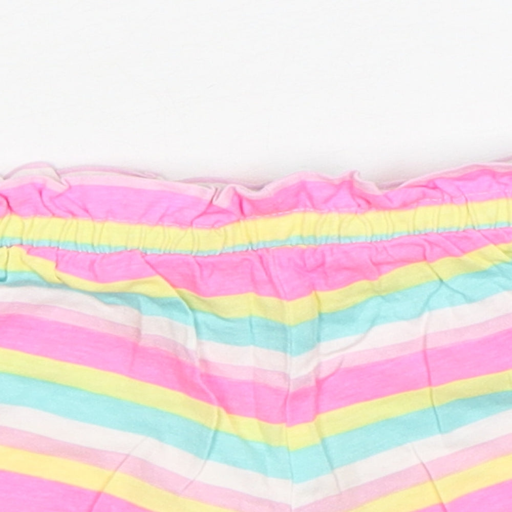 PEP&CO Girls Multicoloured Striped Cotton Sweatpants Trousers Size 9-12 Months   - Shorts