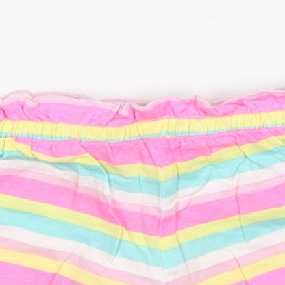 PEP&CO Girls Multicoloured Striped Cotton Sweatpants Trousers Size 9-12 Months   - Shorts