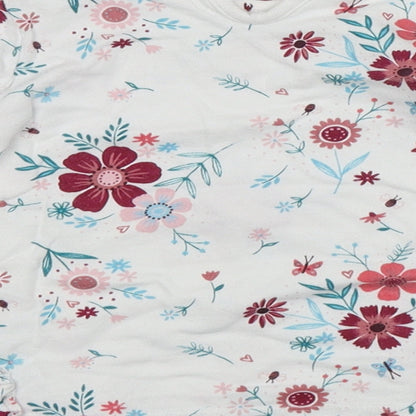 George Girls Multicoloured Floral Cotton Basic T-Shirt Size 12-18 Months Round Neck