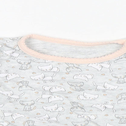 Primark Girls Grey Animal Print Cotton Pullover Jumper Size 18-24 Months