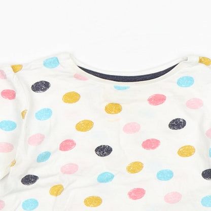 Primark Girls Multicoloured Polka Dot Cotton Basic T-Shirt Size 9-12 Months Round Neck