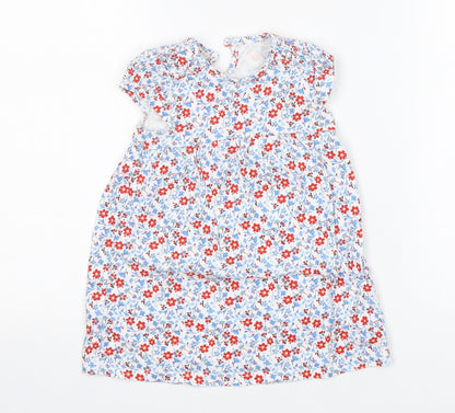 George Girls Multicoloured Floral Cotton A-Line  Size 9-12 Months  Round Neck