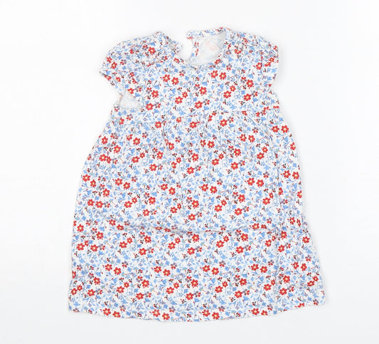 George Girls Multicoloured Floral Cotton A-Line  Size 9-12 Months  Round Neck