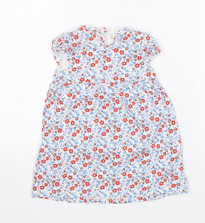 George Girls Multicoloured Floral Cotton A-Line  Size 9-12 Months  Round Neck
