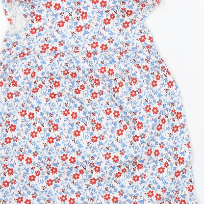 George Girls Multicoloured Floral Cotton A-Line  Size 9-12 Months  Round Neck