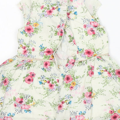 NEXT Girls Multicoloured Floral Cotton A-Line  Size 12-18 Months  Round Neck