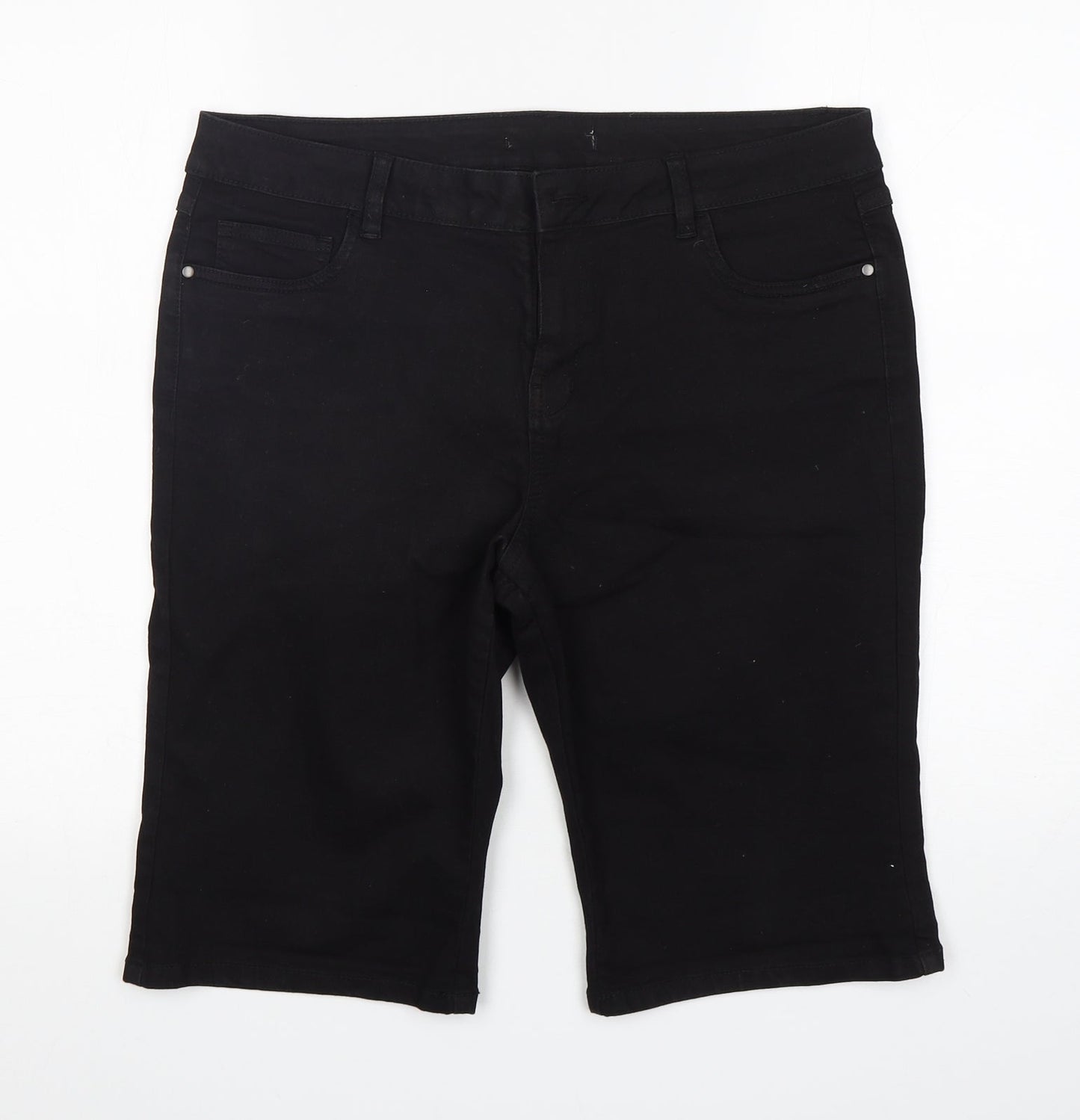 George Womens Black  Cotton Bermuda Shorts Size 16 L12 in Regular