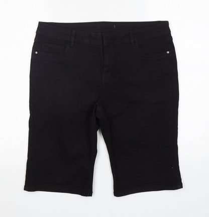 George Womens Black  Cotton Bermuda Shorts Size 16 L12 in Regular