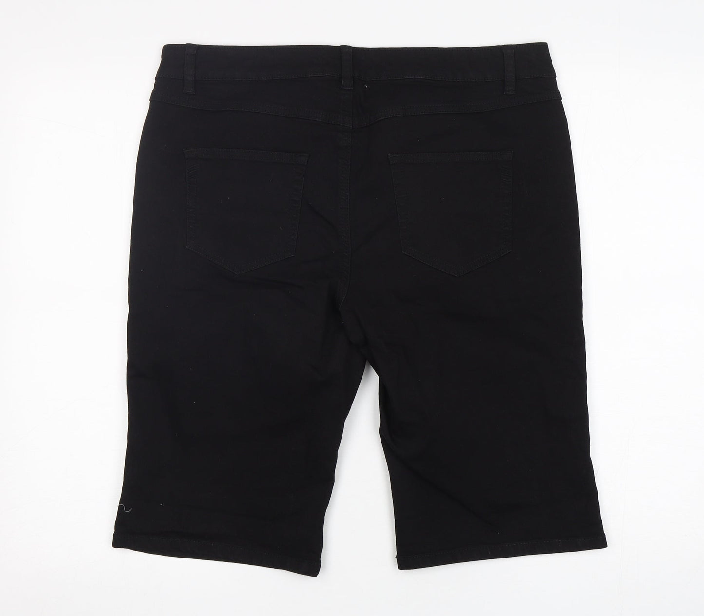 George Womens Black  Cotton Bermuda Shorts Size 16 L12 in Regular