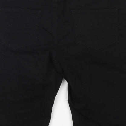 George Womens Black  Cotton Bermuda Shorts Size 16 L12 in Regular