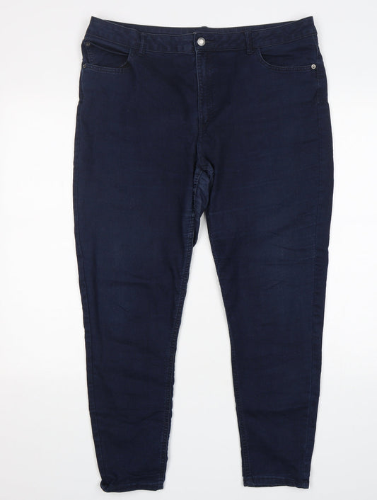 M&S Womens Blue   Skinny Jeans Size 18 L28 in Regular