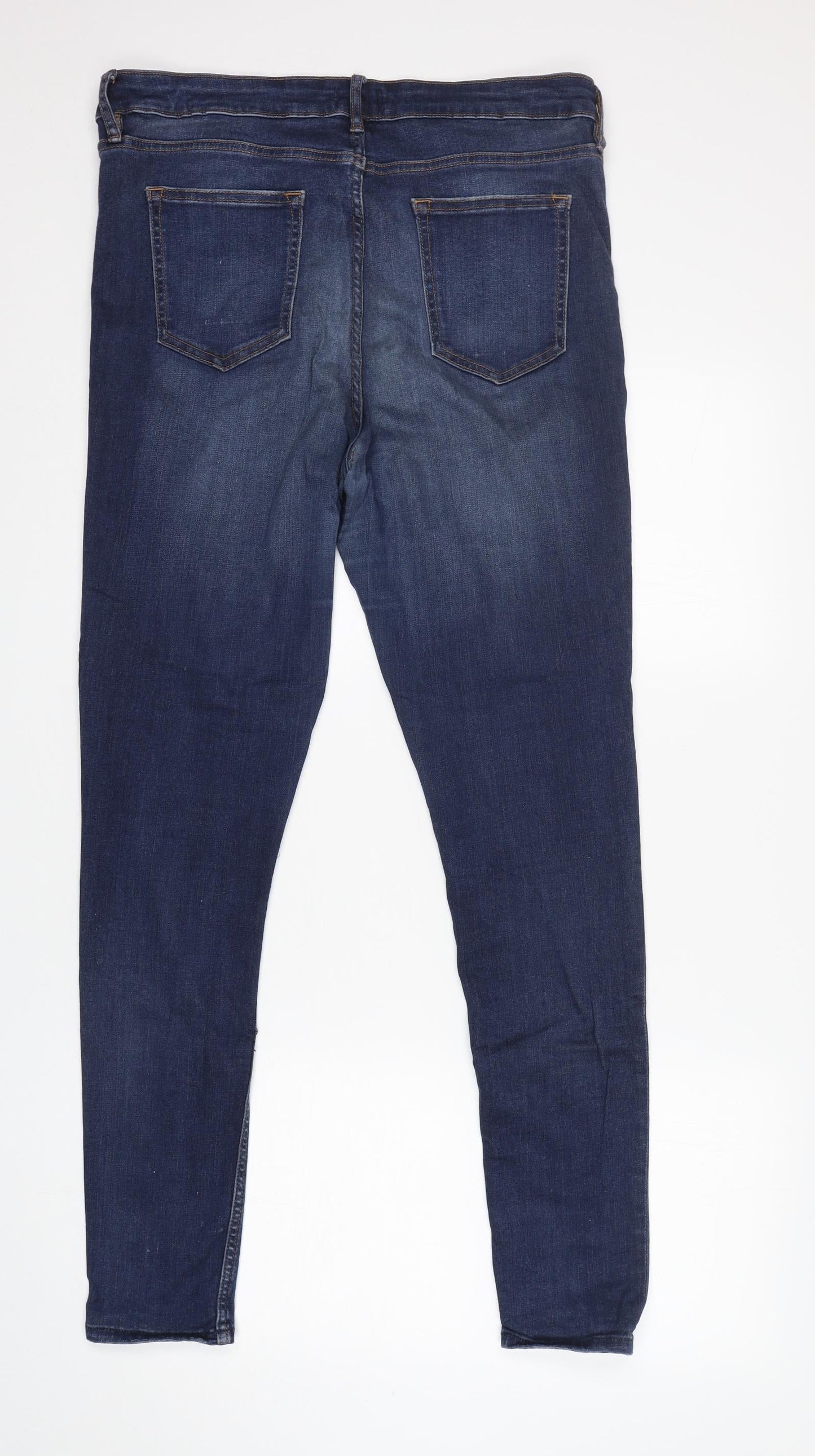 F&F Womens Blue  Cotton Skinny Jeans Size 16 L30 in Regular