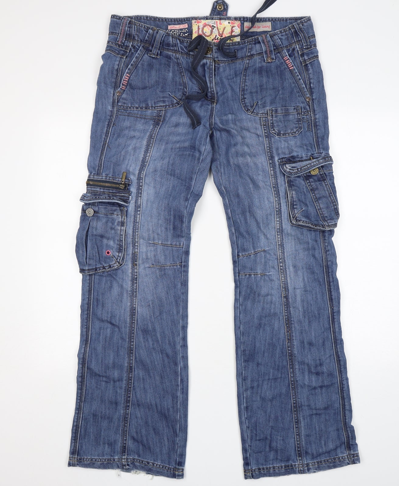 Dunnes Stores Womens Blue  Cotton Bootcut Jeans Size 14 L32 in Regular