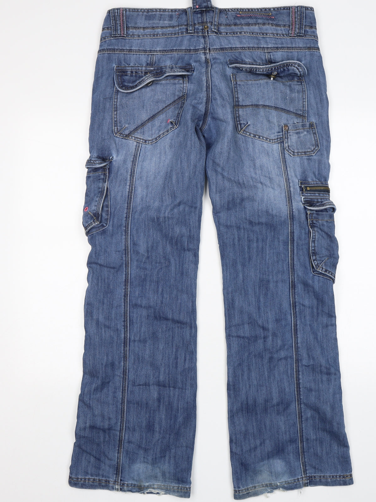 Dunnes Stores Womens Blue  Cotton Bootcut Jeans Size 14 L32 in Regular