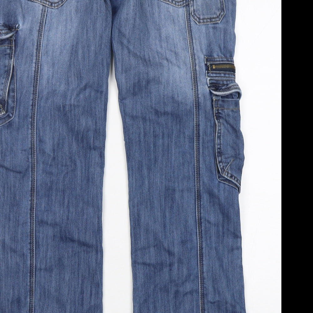 Dunnes Stores Womens Blue  Cotton Bootcut Jeans Size 14 L32 in Regular