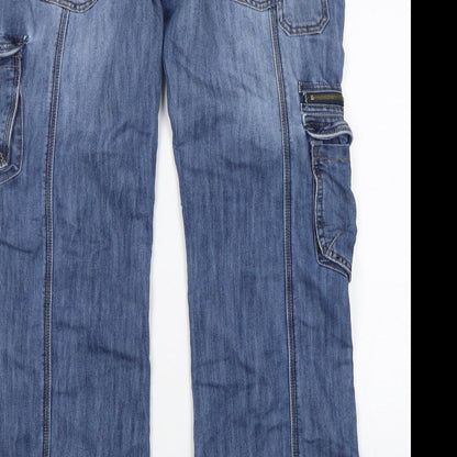 Dunnes Stores Womens Blue  Cotton Bootcut Jeans Size 14 L32 in Regular