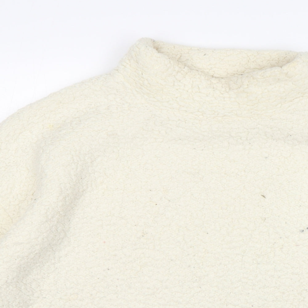 Primark Womens Beige Mock Neck  Polyester Pullover Jumper Size M