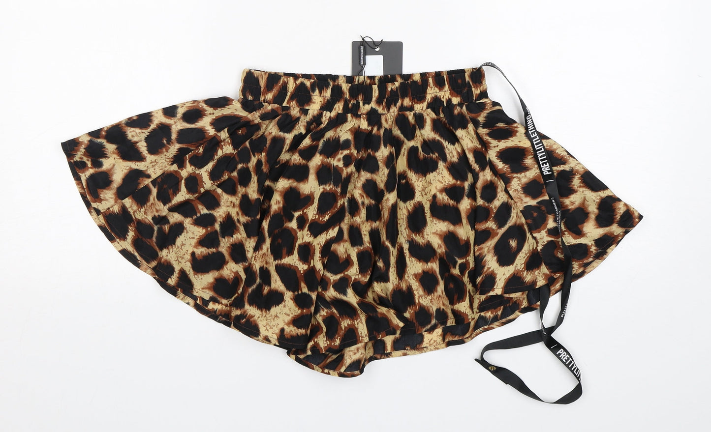 PRETTYLITTLETHING Womens Multicoloured Animal Print Polyester A-Line Skort Size 4  Regular