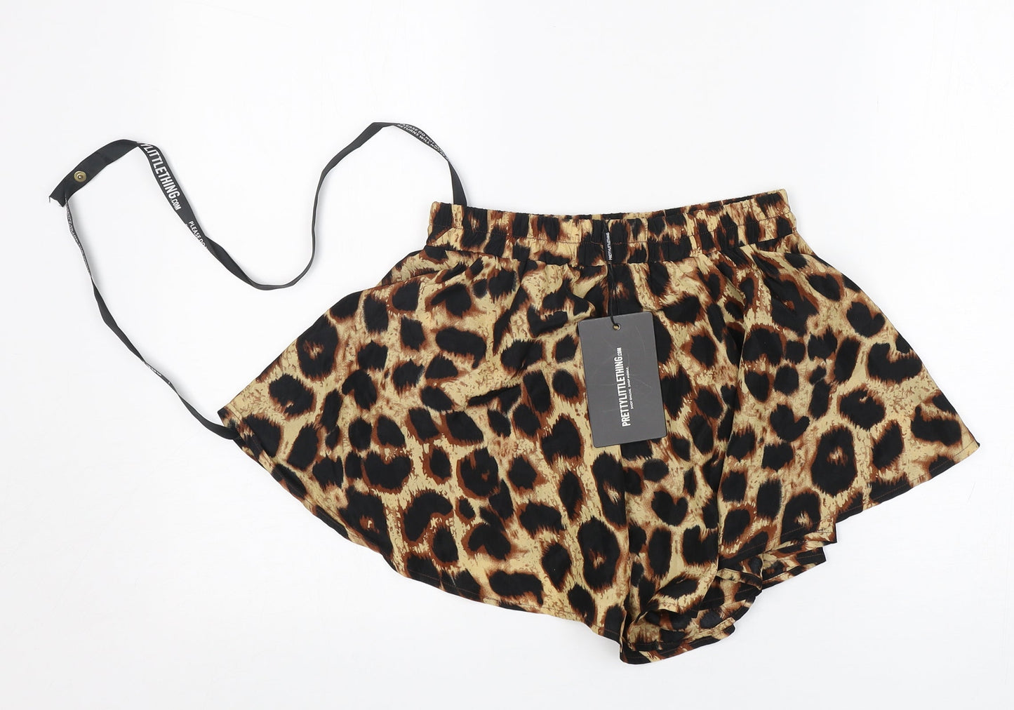 PRETTYLITTLETHING Womens Multicoloured Animal Print Polyester A-Line Skort Size 4  Regular
