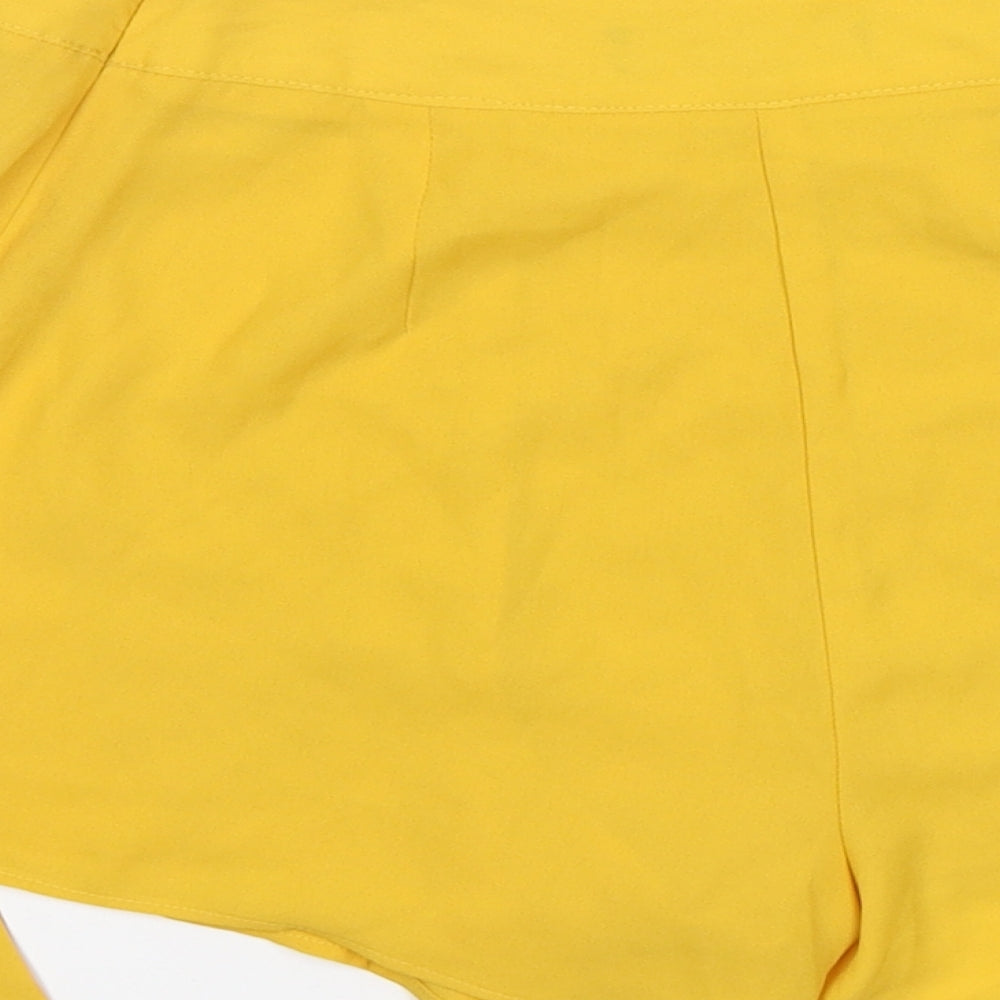 Missguided  Womens Yellow  Polyester Mini Skort Size 4