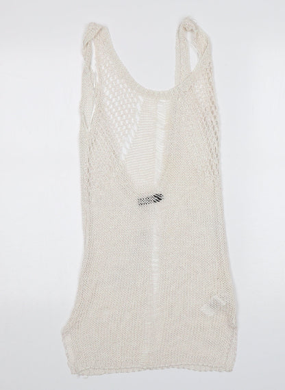 Womens UK Size 6 PRETTYLITTLETHING White Vest Jumper