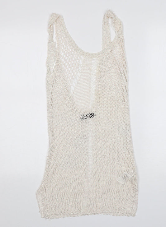 Womens UK Size 6 PRETTYLITTLETHING White Vest Jumper