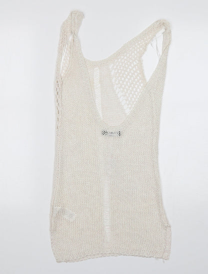 Womens UK Size 6 PRETTYLITTLETHING White Vest Jumper