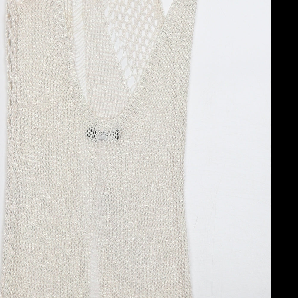 Womens UK Size 6 PRETTYLITTLETHING White Vest Jumper