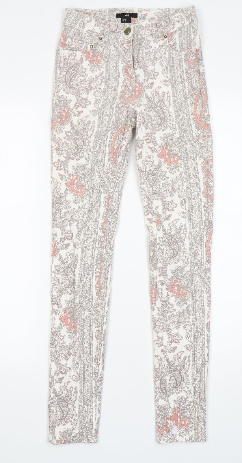 Womens UK Size 4 H&M Regular Fit Skinny Multicoloured Jeans