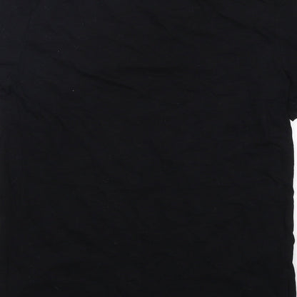GUESS Womens Black  Cotton Basic T-Shirt Size XS Round Neck