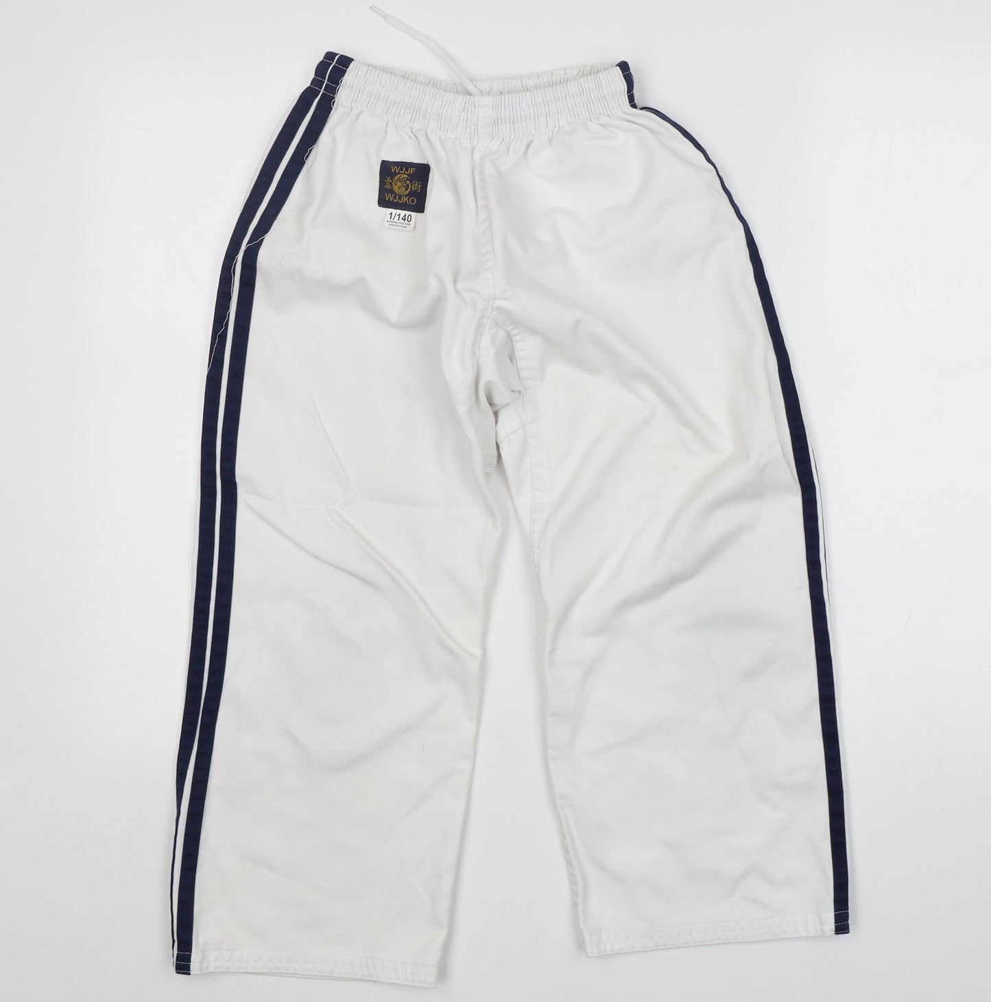 WJFF Boys White  Polyester Jogger Trousers Size 10 Years  Regular  - Jiu Jitsu trousers