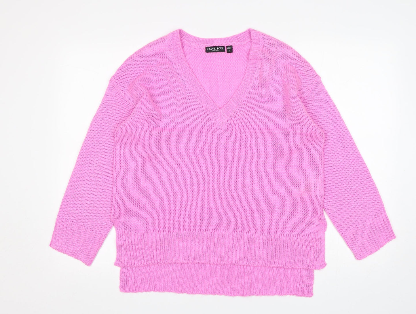 Womens UK Size M Brave Soul Pink Pullover Jumper