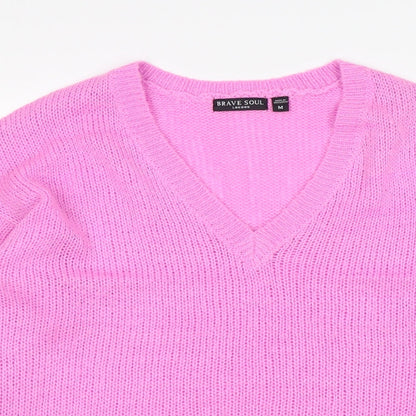 Womens UK Size M Brave Soul Pink Pullover Jumper